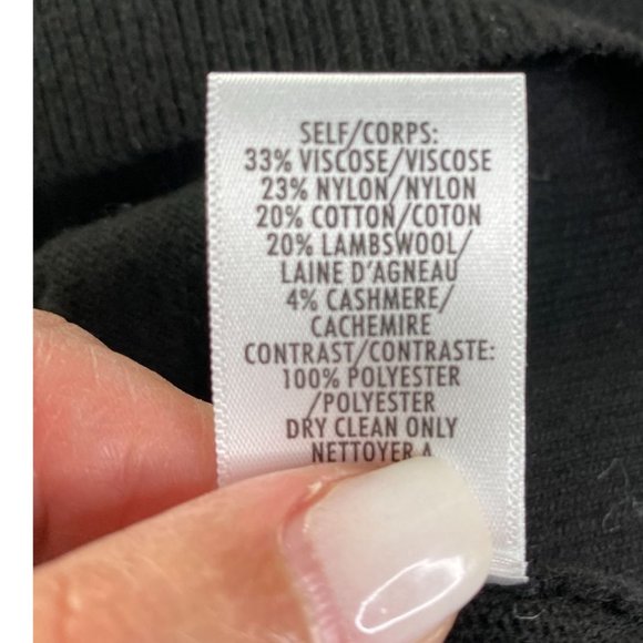 Bailey 44 Black Embellished Knit Sweater M Wool/Cashmere Blend Party Dinner Rave - Picture 6 of 11